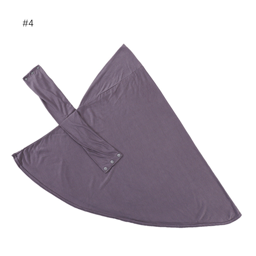 High Elastic Multi-color Modal Breathable Strap Button Cap Solid Color Scarf