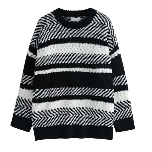 Korean-style Striped Sweater For Women
