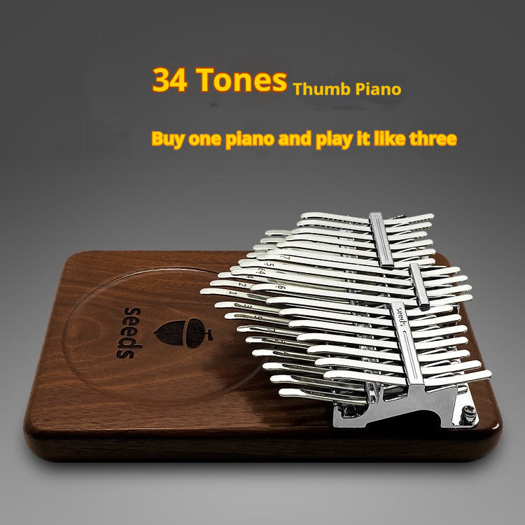 34-tone Double-layer Chromatic Walnut Plate Finger Piano