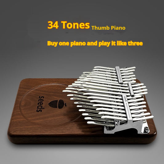 34-tone Double-layer Chromatic Walnut Plate Finger Piano