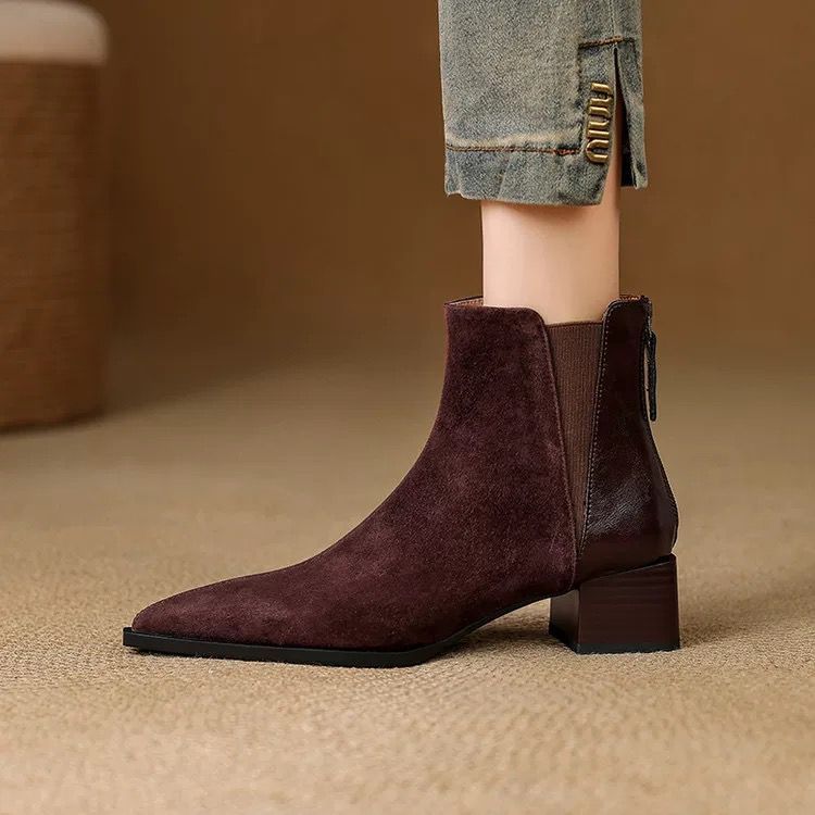 Matte Square-toe Dr Martens Boots For Fall And Winter