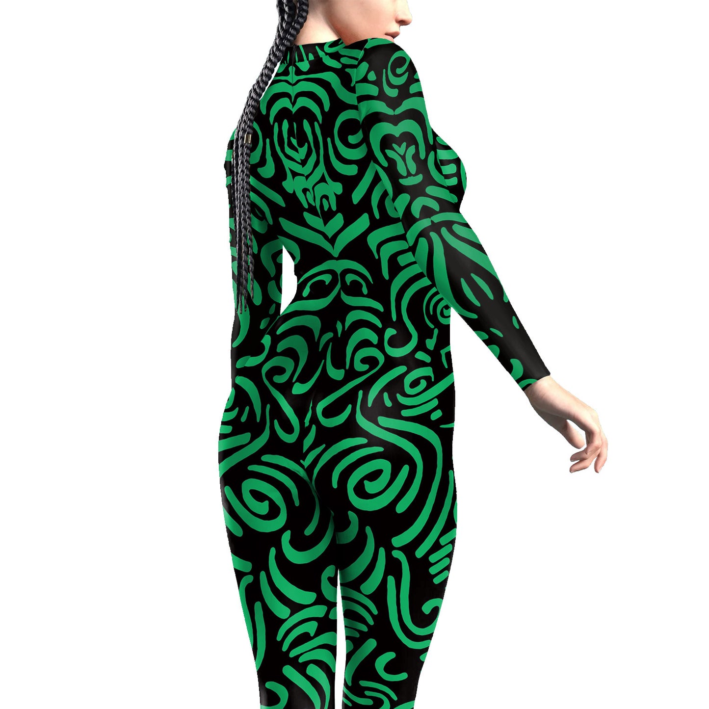 Women's Geometric Digital Printing One-piece Breathable Tights One-piece Suit
