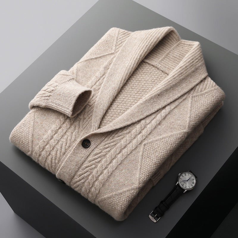 Cashmere Cardigan Men's Half Turtleneck Button Cashmere Coat