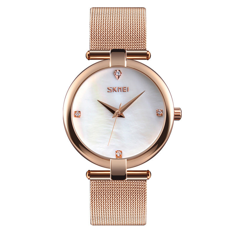 Ladies Mesh Strap Elegant Student Female Waterproof Quartz Watch
