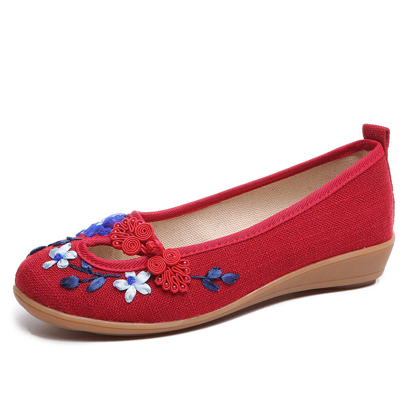 Women's Cotton And Linen Ethnic Style Handmade Embroidered Shoes