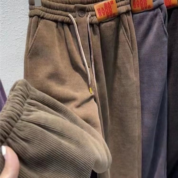 Fleeceforede tykke joggingbukser mellemstore og store børn efterår og vinter varme og løse fritidsbukser med lammeuld