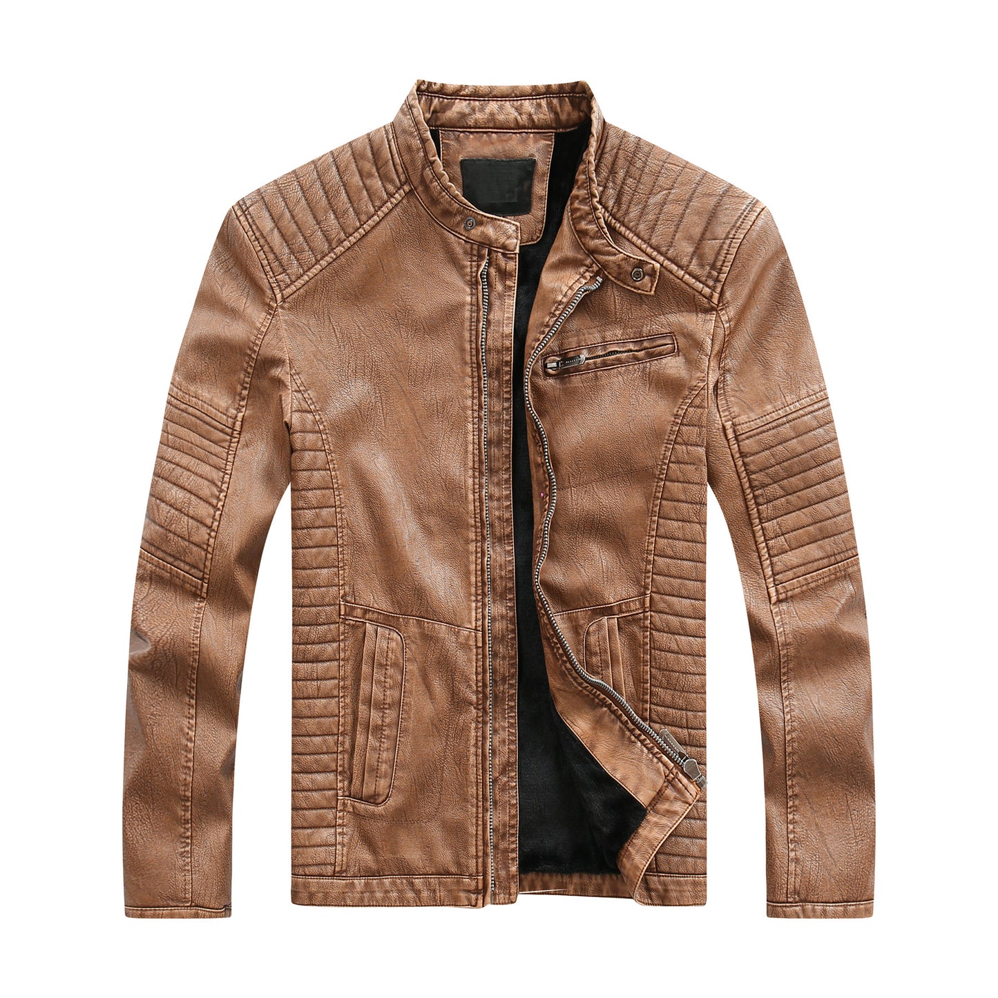 Style Washed Men's Pu Leather Jacket 3New