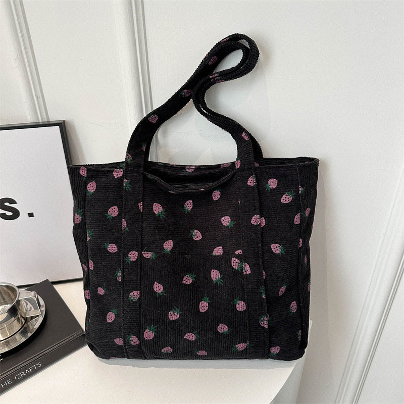 Portable Tote Bag Large Capacity Beautiful Simple Fashion Preppy Style Casual Cool Shoulder Bag