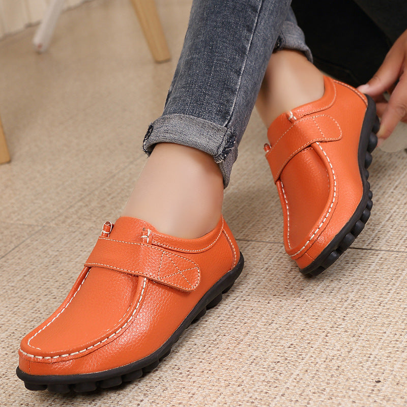 Winter New Women's Authentic Leather Mom Shoes Warm