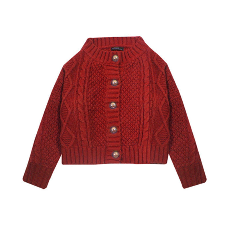 Slouchy Style Thickened Short Knitted Cardigan