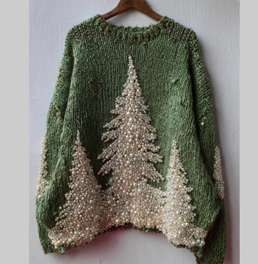 Womens Printed Crew-neck Sweatshirt Top