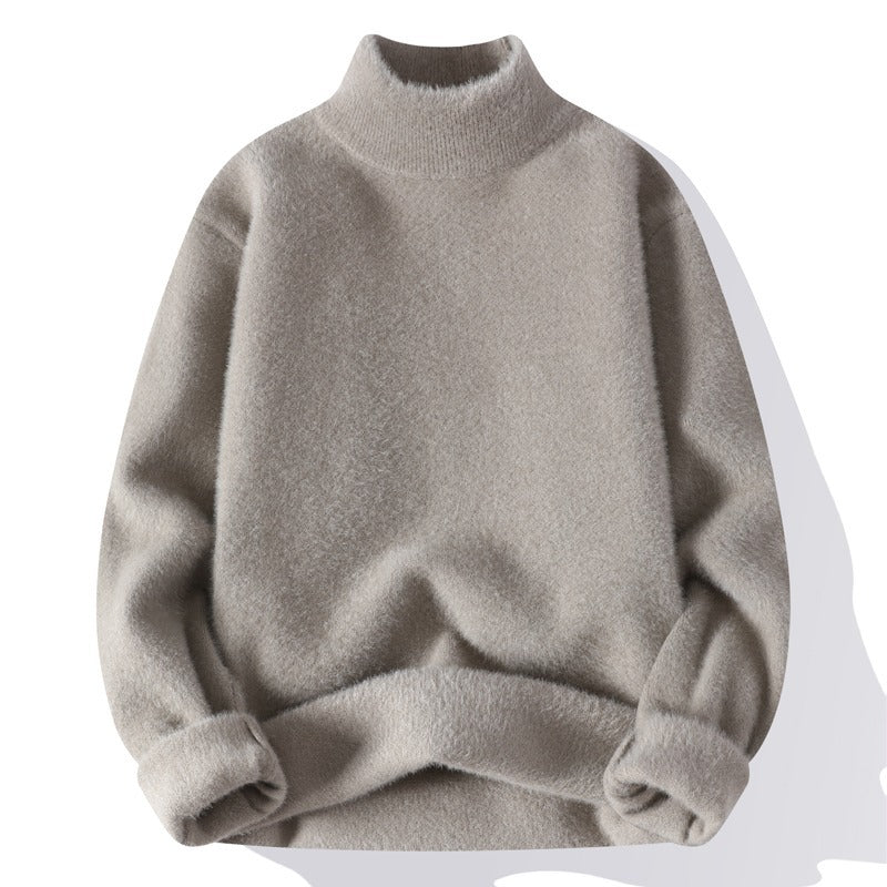 Men's Half Turtleneck Sweater Winter Solid Color Warm