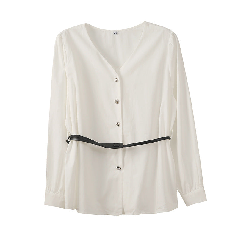 Women's Loose Casual V-neck New Waist-tucked Top