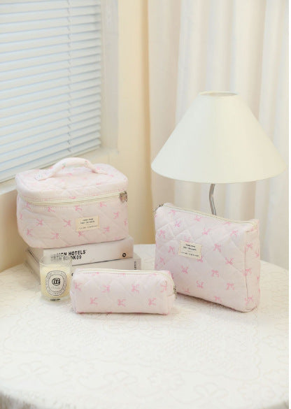 Small Floral Storage Portable Cosmetic Bag Large Capacity
