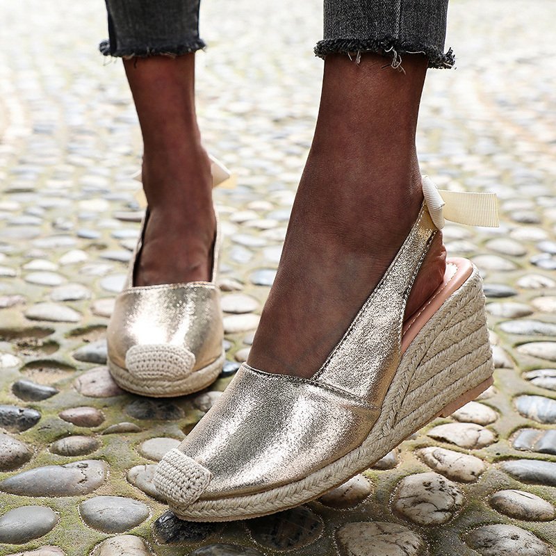 Summer New Style Wedge Bow High-Heeled Sandals