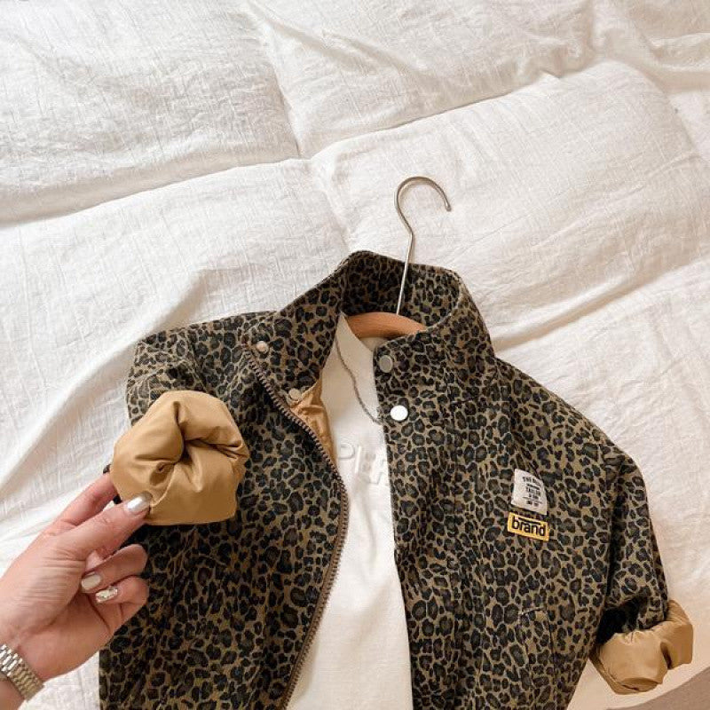 Efterår Børne Leopardprint Frakke Top Jakke