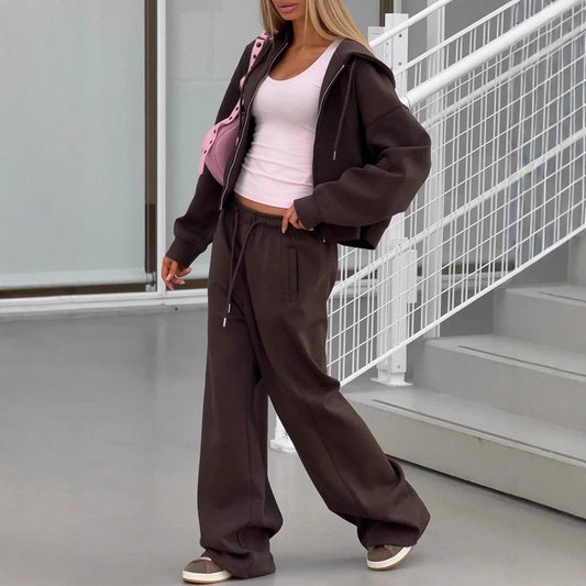 Autumn And Winter Blank Fleece Navel Zipper Hooded Sweater