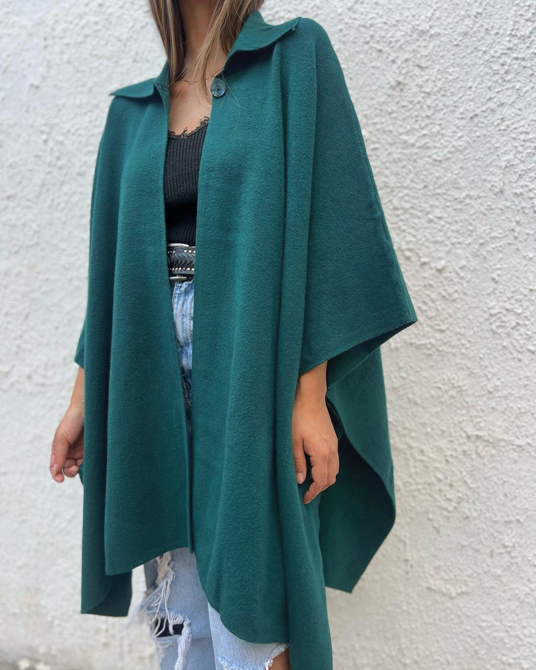 Løs Trenchcoat til Kvinder med Én Knap