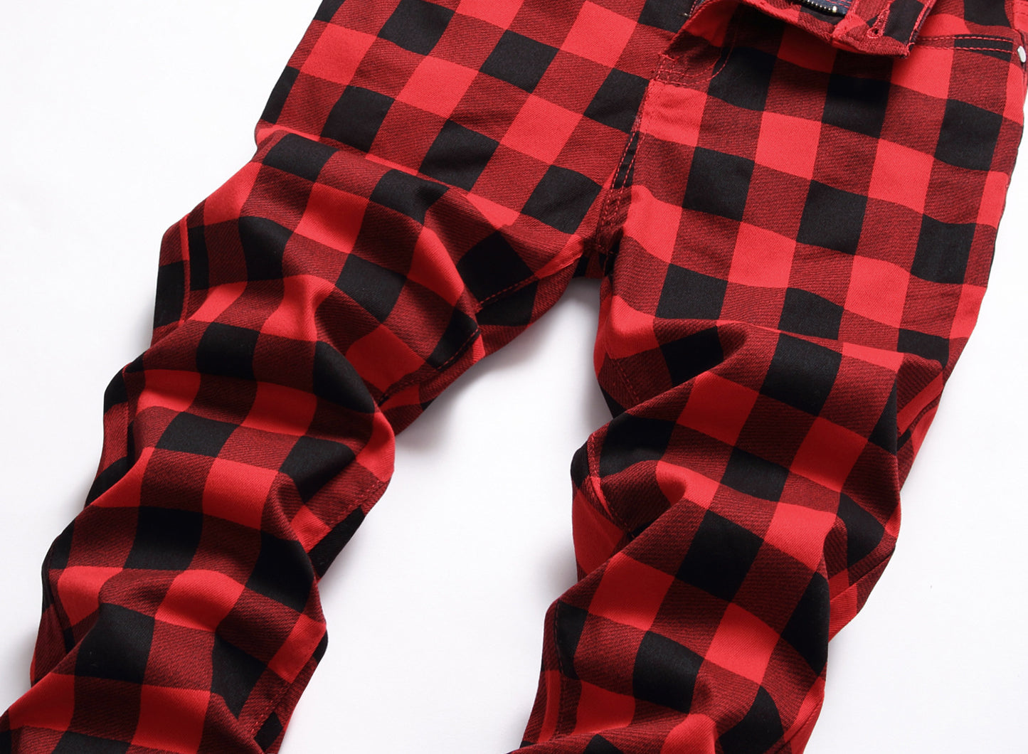 Print Check Fashion Personality Trend Jeans