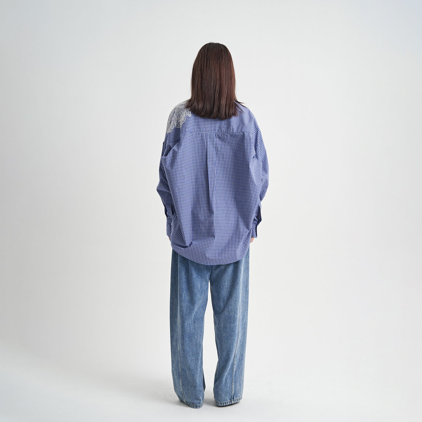 Loose Washed-out Straight High Waist Jeans For Women