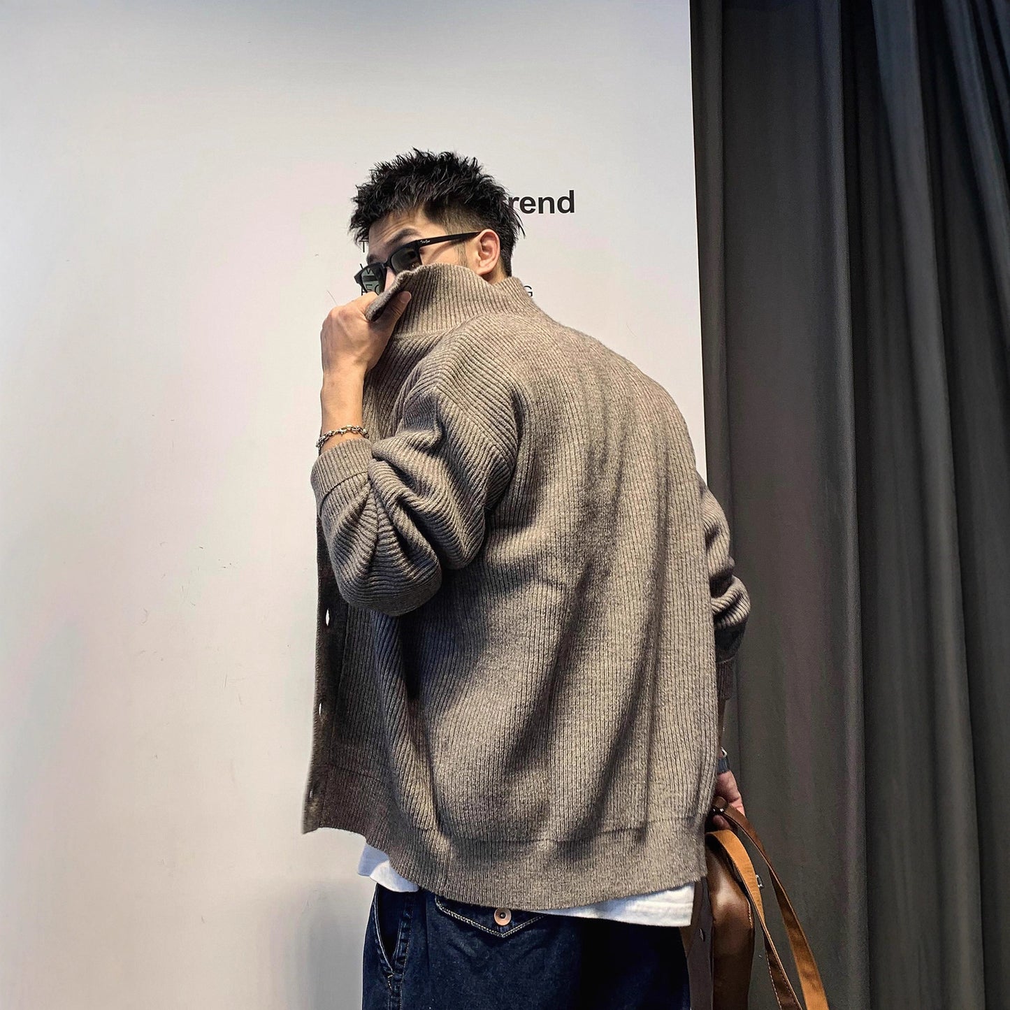 Mens Retro Casual Cardigan Sweater In American Style