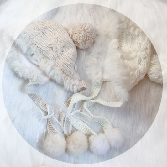 Kaninpels Efterår Vinter Varm Uld Beanie Ørebeskytter