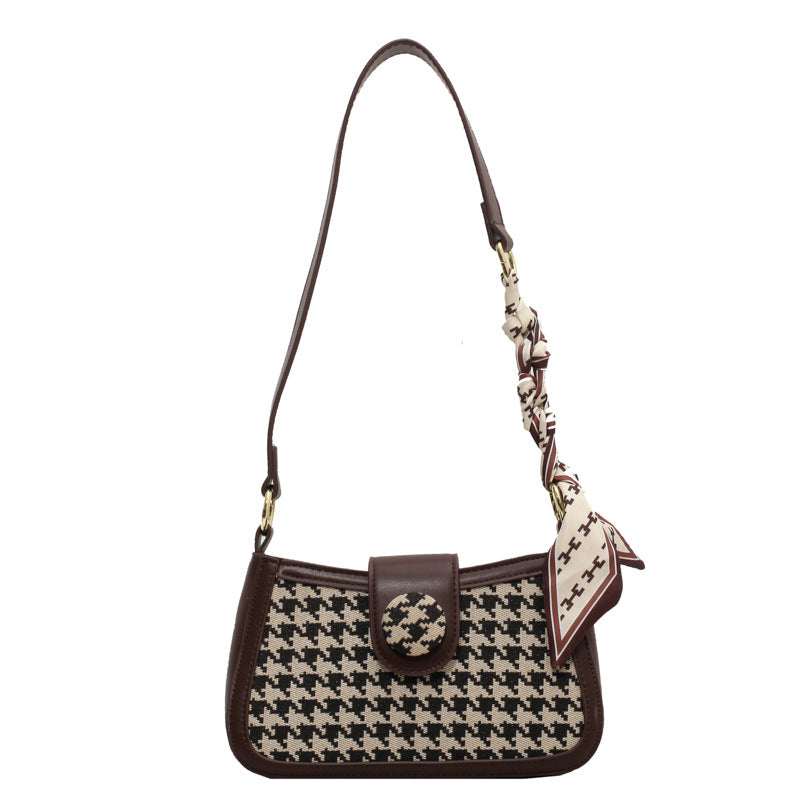 Checked Houndstooth Daily Street Fashion Chain