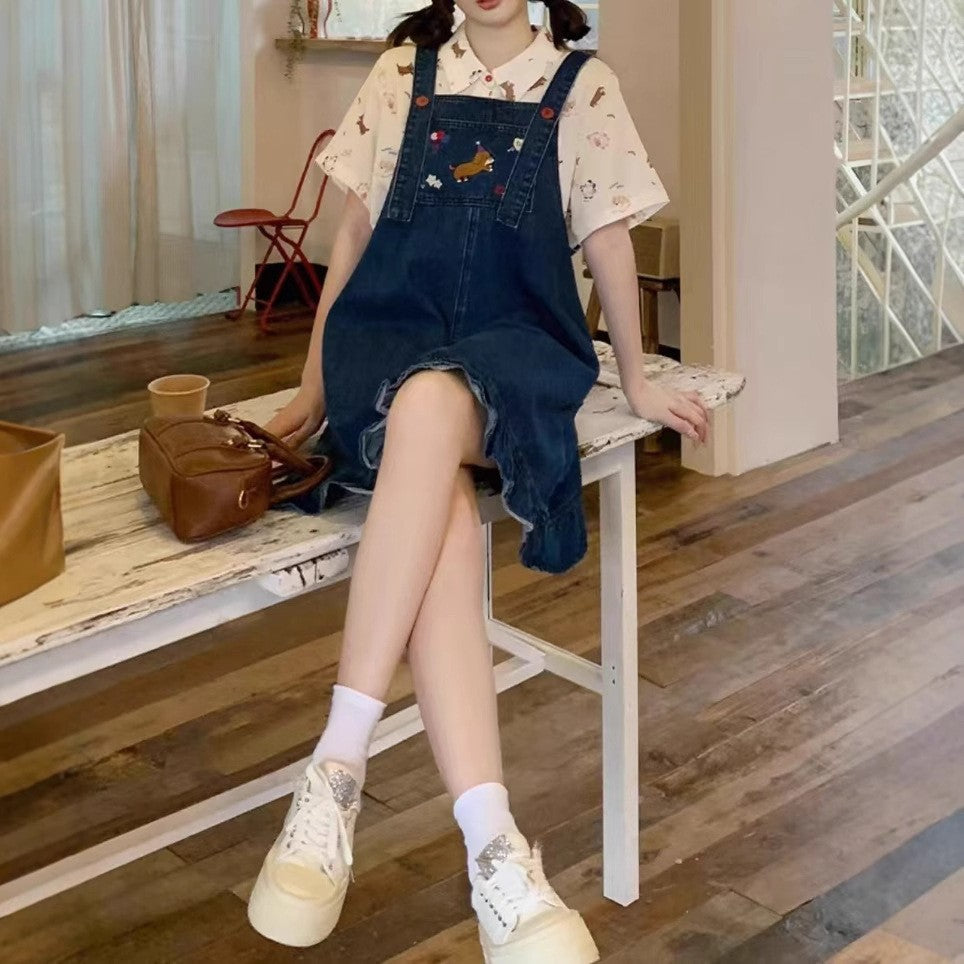 Girls Lightweight Summer Denim Skirt With A Playful Preppy Style