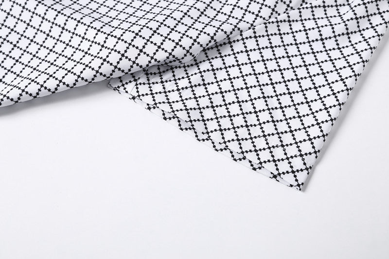 Classic And Fashionable Diamond-shaped Small Checkered Shirt For Men