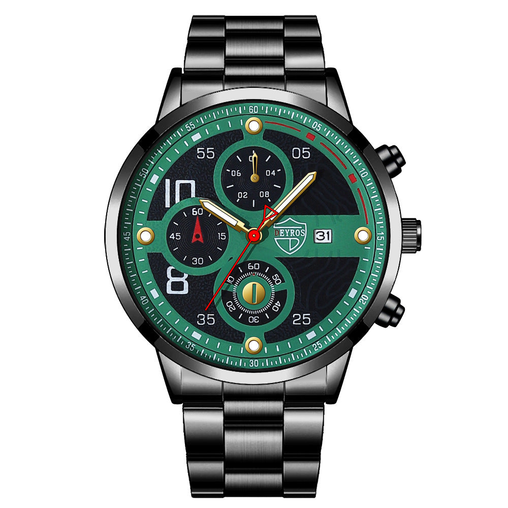 Men's Stainless Steel Watch Calendar Quartz