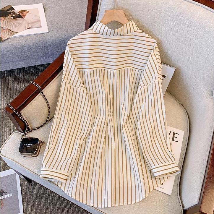 Shirt-vest Faux Two-piece Set That Flatters Curvy Figures And Subtly Covers The Tummy