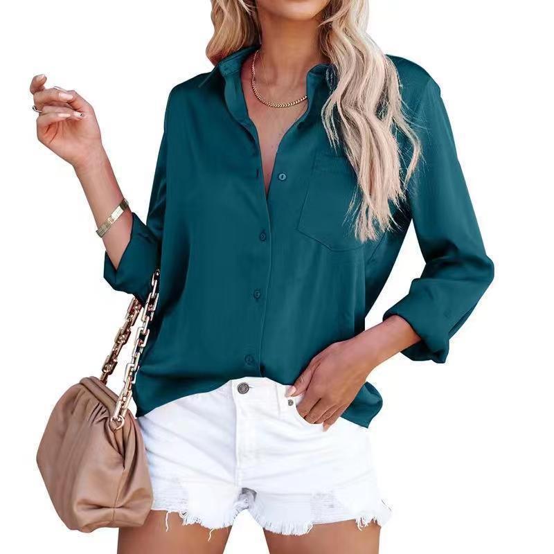 European And American Women's Clothing Spring Long Sleeve V-neck