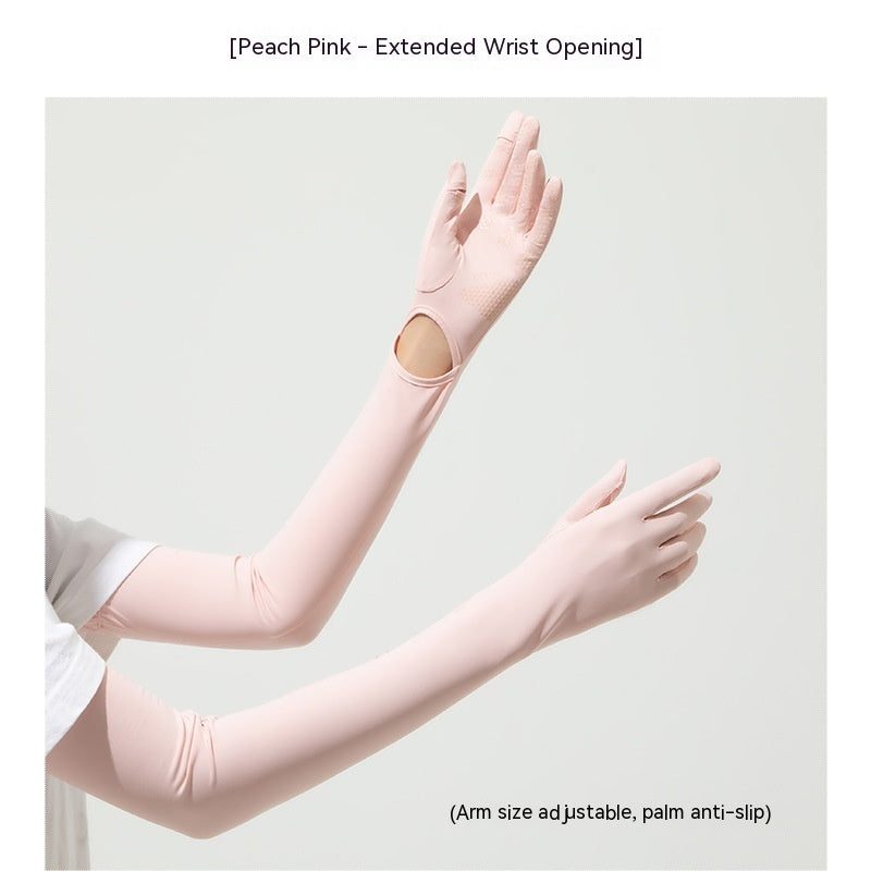 Nylon Ice Silk Long Sun Protection Ice Sleeve Gloves Women's UV Protection Sleeves Sun Protection Summer Long Arm Guard
