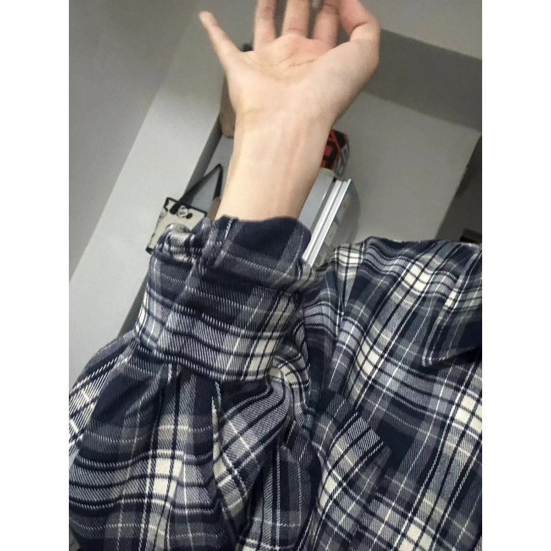 Female Dopamine Tender Plaid Shirt Coat
