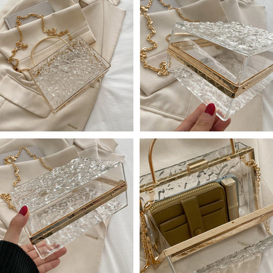 Single-shoulder Diagonal Acrylic Dinner Bag