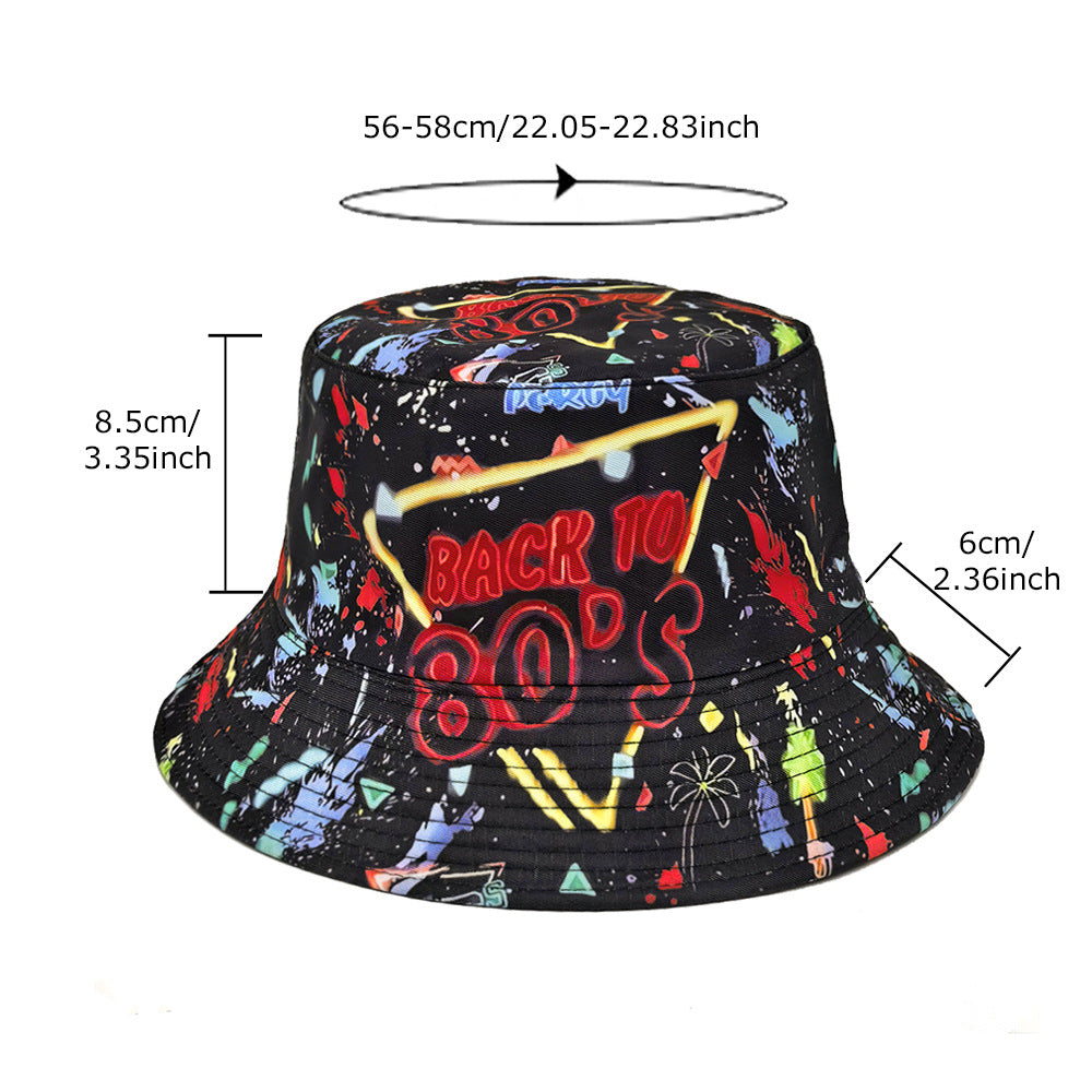 Spring Printed Fisherman Hat Reversible Bucket Hat
