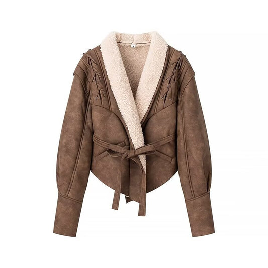 Brown Lace Fur Coat