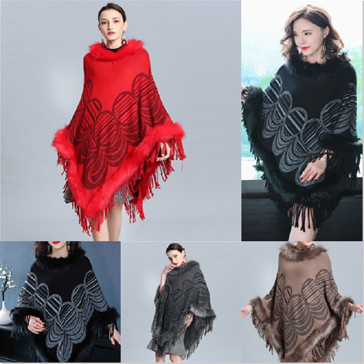 Cardigan Women's Cloak Mid-length Scarf Shawl Outer Wear