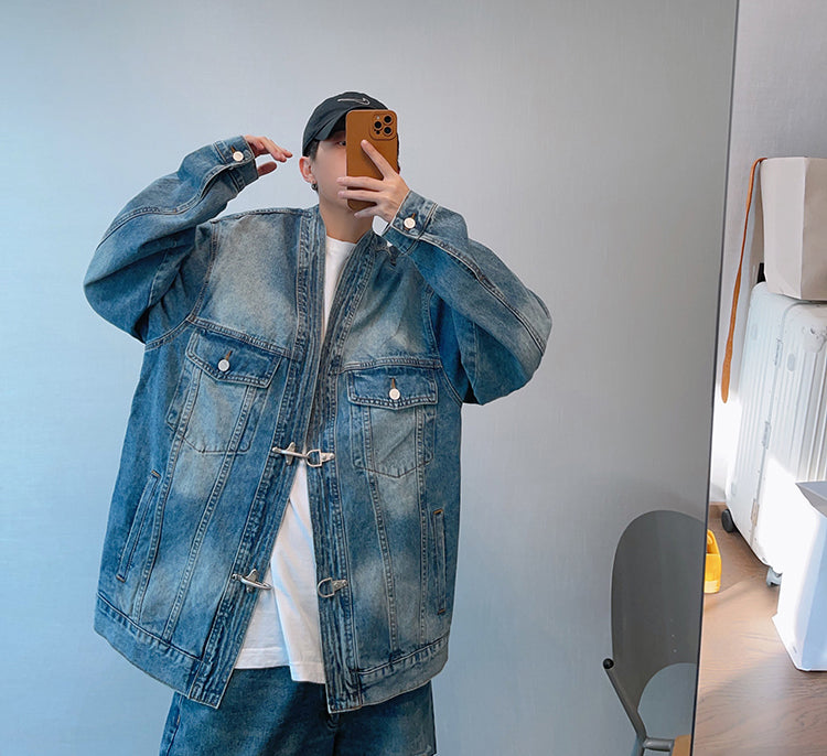 Washed Blue Heavy Robe Denim Jacket