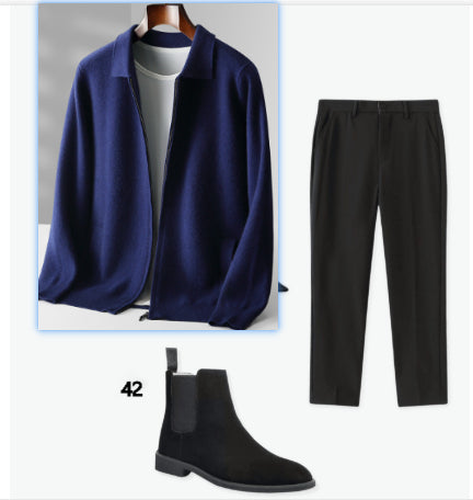 Men's Autumn And Winter Wool Knit Cardigan Loose Outer Wear