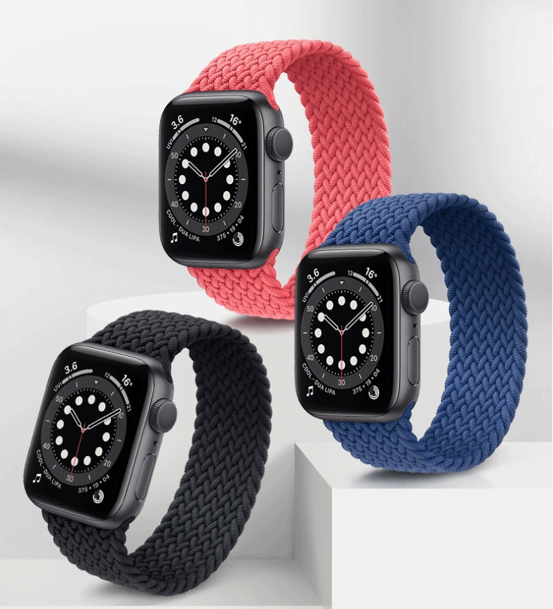 Compatible with Apple, Suitable For Iwatch Strap Simple Nylon Stretch Woven One Apple Watch Apple Nylon Strap