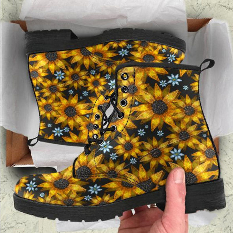 Women's Lace-up Comfortable Thick-soled Short British Style Women's Boots