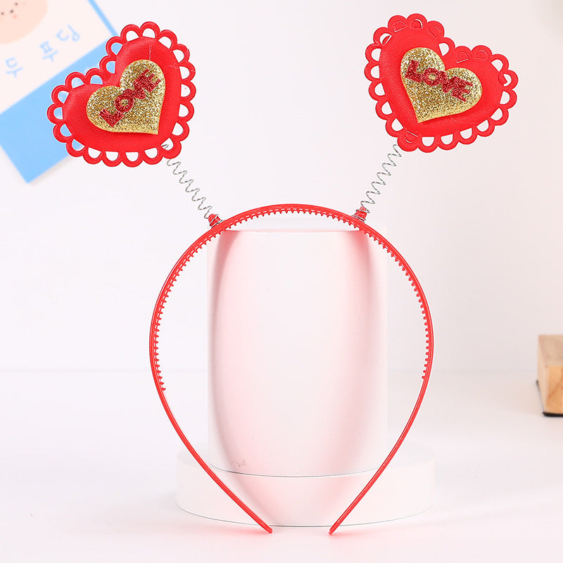 Red Heart Headband Accessories Three-dimensional