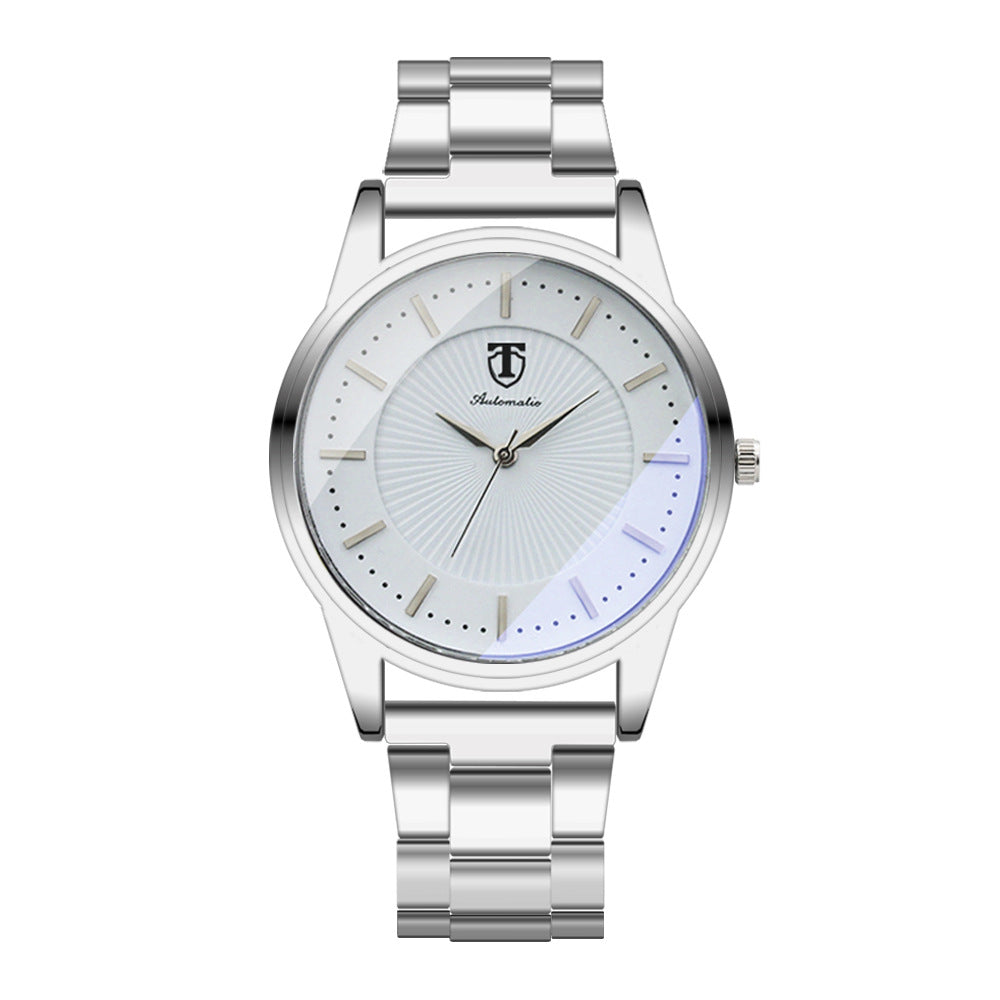 Hot Sun Mønster Stål Ur Herre Quartz Ur