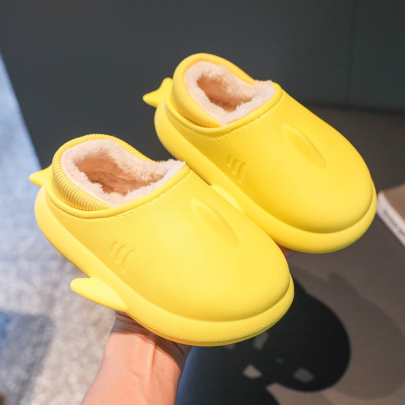 Children's Cute Cartoon Soft Bottom Cotton Slippers With Wrapped Heels