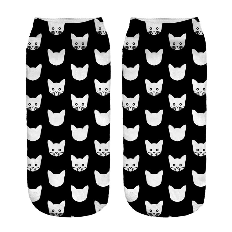 Cute Cat Series 3D Digital Printing Socks Children