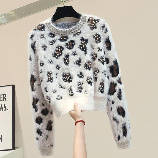 New Autumn And Winter Loose Outer Wear Small Knitted Round Neck