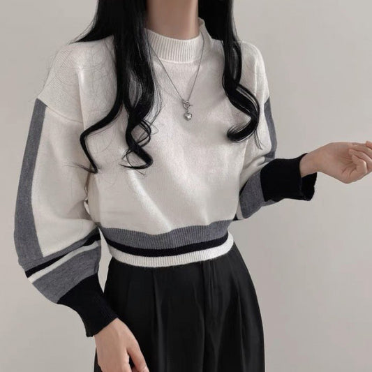 Short Lantern Sleeve Sweater Women's Loose And Lazy Style