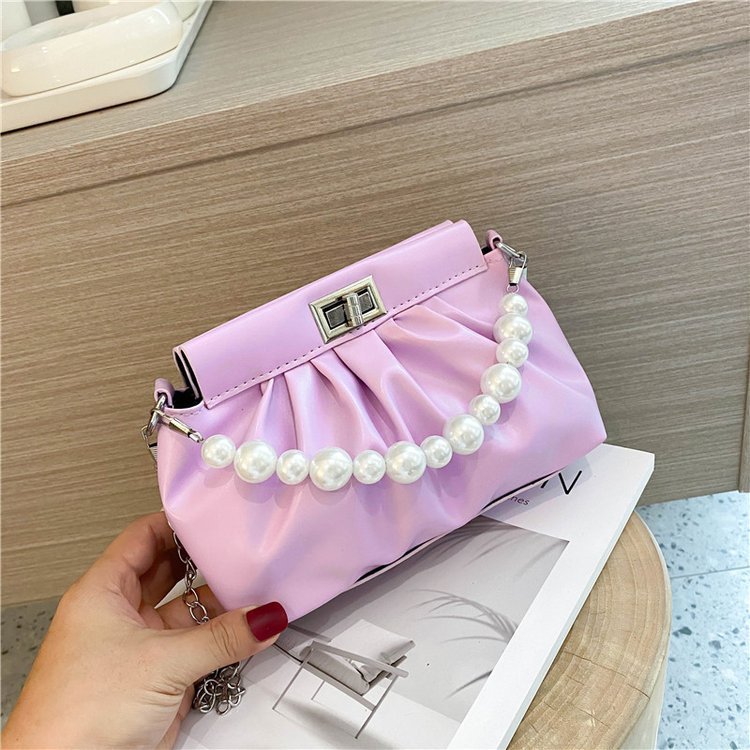 Pearl Hand Pleated Cloud Bag Women's Shoulder Bag