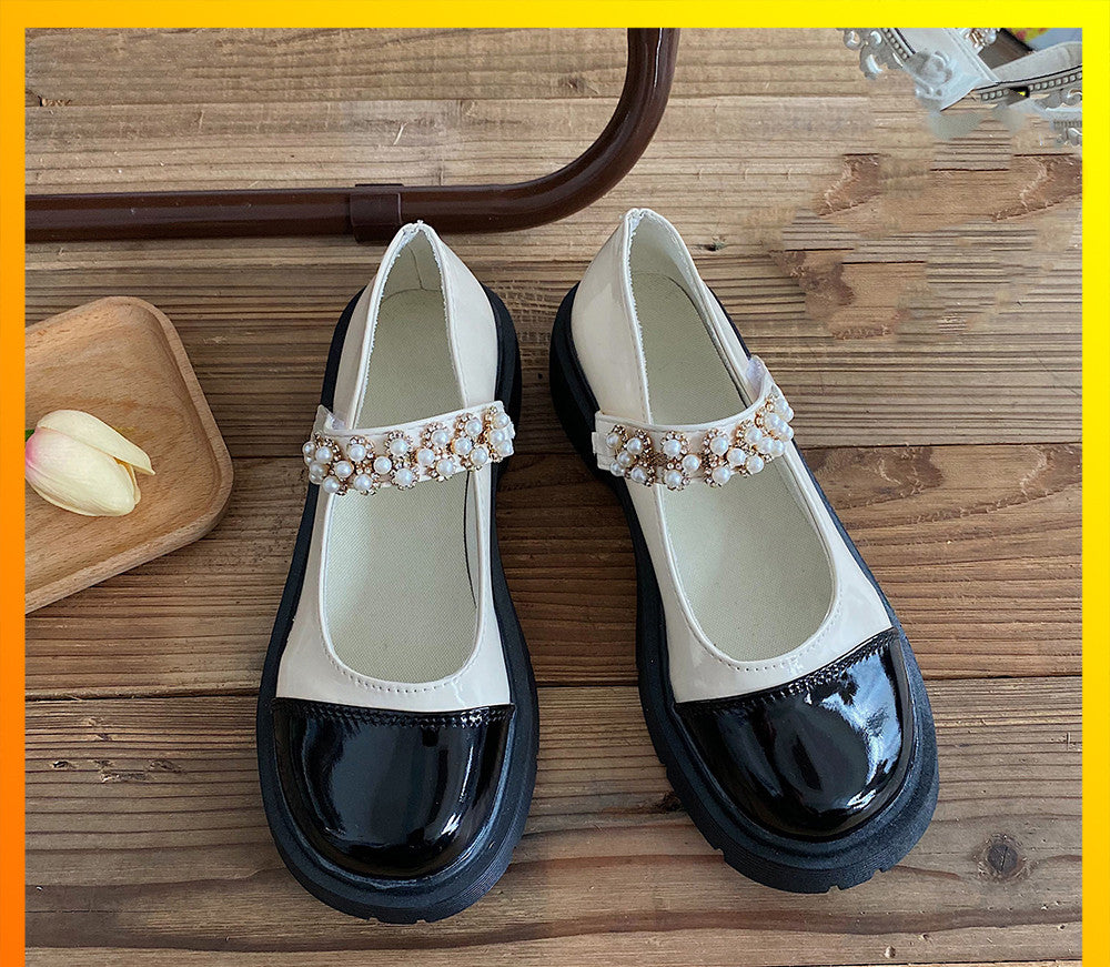 Women's Leather Shoes Thin Japanese Jk With Skirt And Thick-soled Shoes Trend